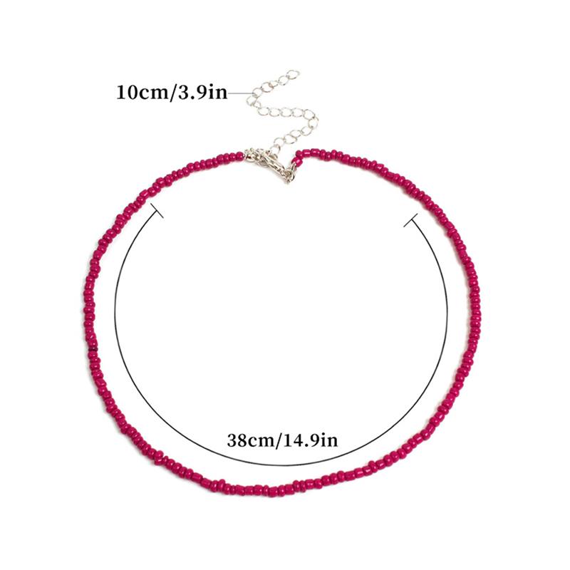 Bohemian Handmade Rainbow Beads Choker Necklace Candy Color Bead Women Jewelry