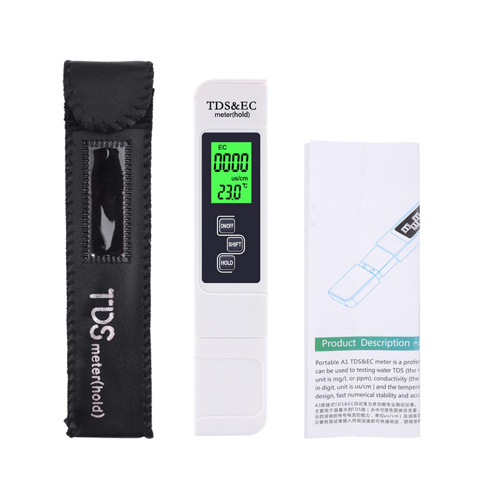 

3-in-1 Multifunctional Water Quality Detector Portable Pen Tester EC Meter Accurate Water Quality Measurement Tool Pen білий