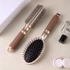 Gold-Plated Frosted Hairdressing Comb: Knot-Free, Anti-Static, for Straight and Curly Hair, with Fluffy Air Cushion Design.