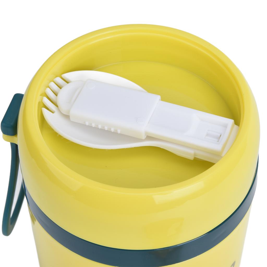 Insulated Soup Containers 500ml Double Anti Scald Heatable Insulated Food Container with Foldable Spoon for School