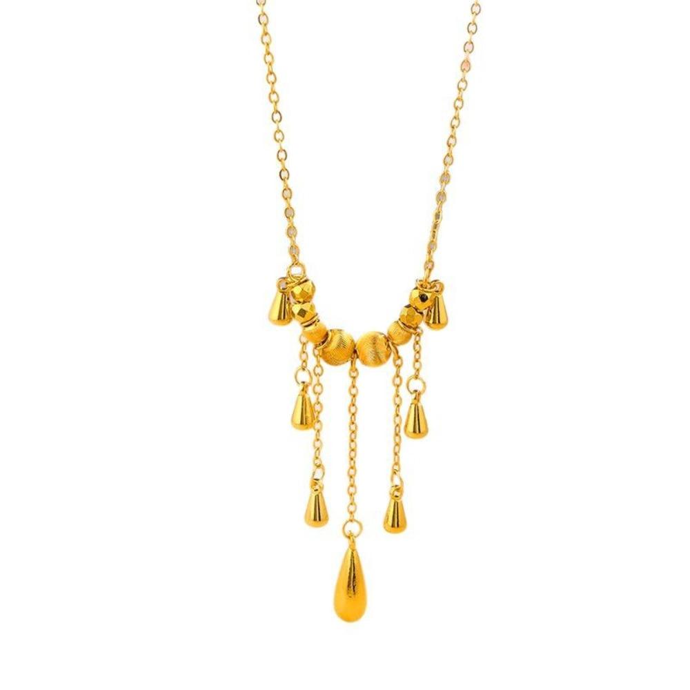 Elegant Luxury Tassel Necklace Versatile Retro Waterdrop Necklace Minimalist Style Exquisite Retro Necklace Women Fashion