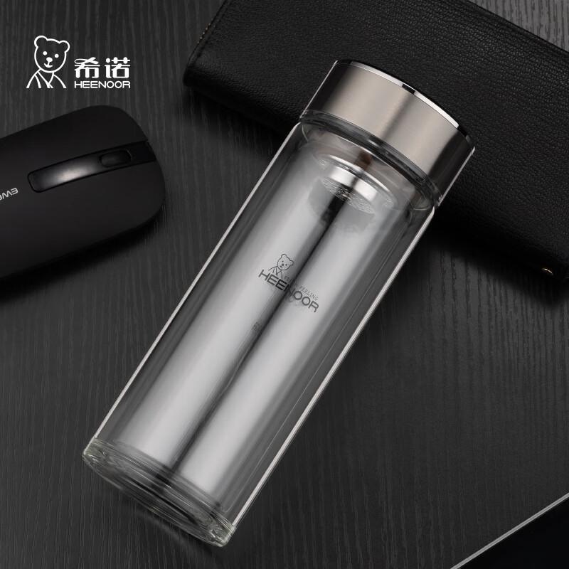 HEENOOR Double-Layer Glass Tea Infuser Bottle