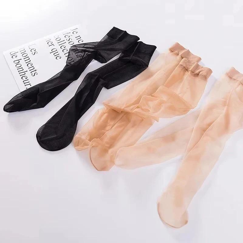 Bas en Nylon pour Femmes Ultra-fins Haute Qualité Longs pour Filles Transparents Élasticité Genou Confortables