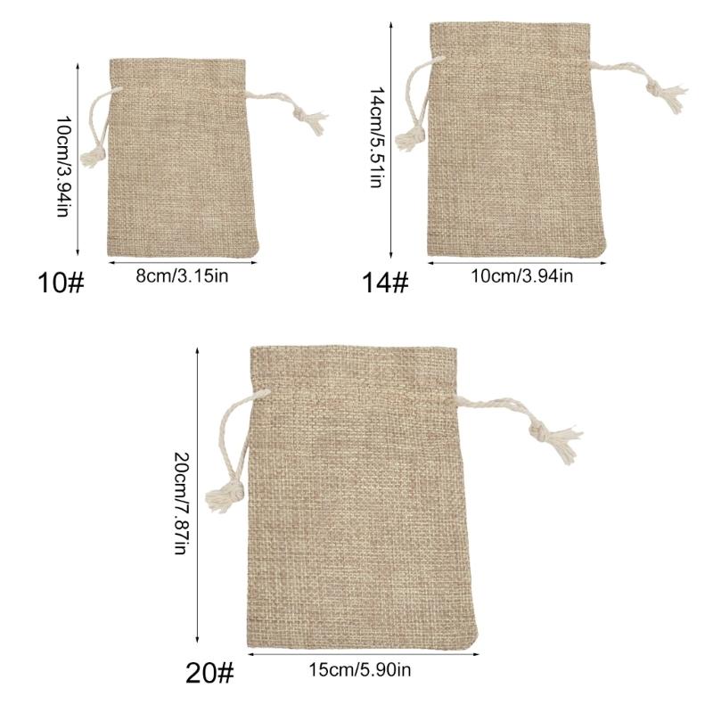 Set of 20 Small Linen Bag with Drawstring Closure Elegant Drawstring Linen Pouches Convenient Jewery Wrapping Pouches