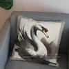 2D Stylish Black Swan Artistic Pattern Pillow Covers Pattern Cushion Cover Suitable for Sofa Bedroom Car Pillow Cover