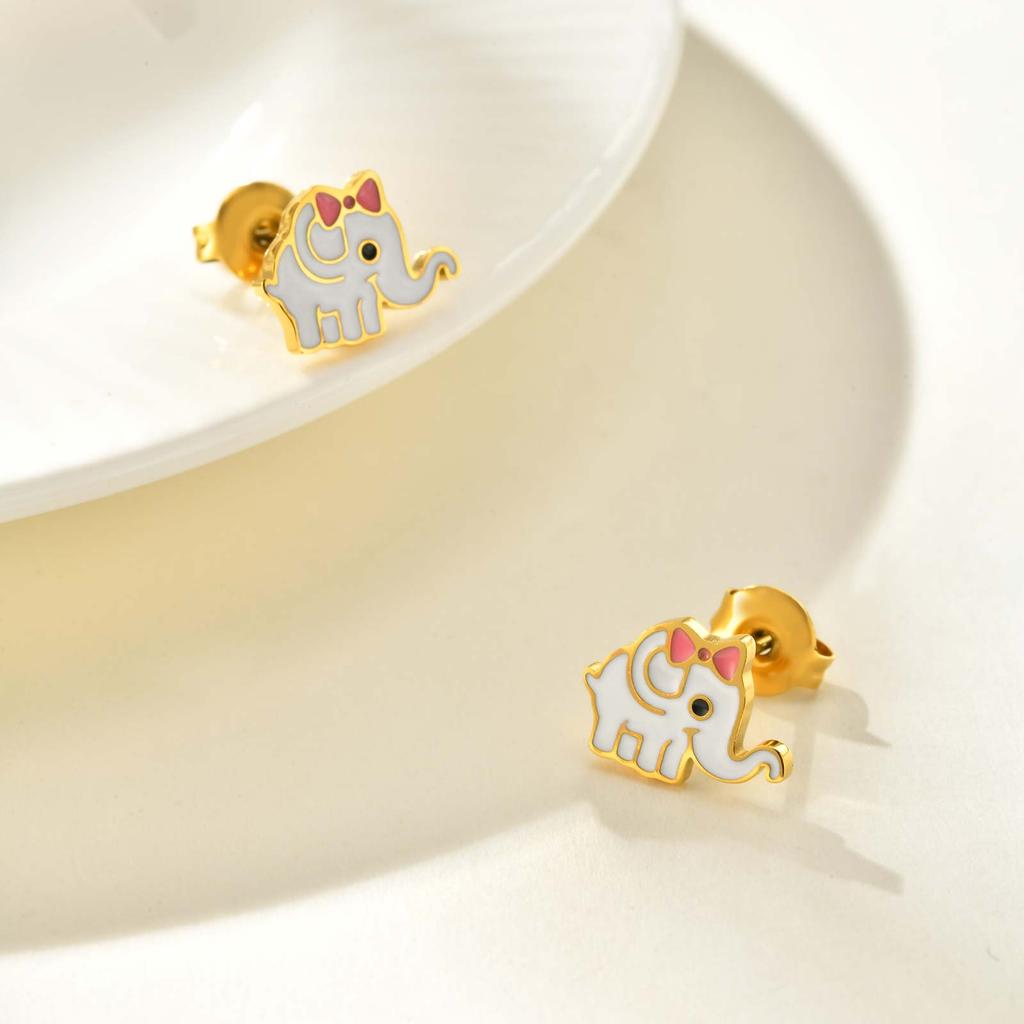 Cute Rainbow Unicorn Stud Earrings for Women Girls,Stainless Steel Insect Beetle Earrings,Charms Jewelry Accessories Gift