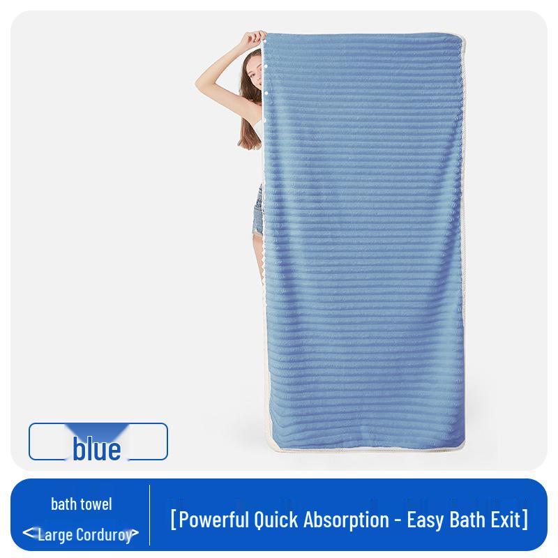 Women's Quick-Dry Candy Stripes Bath Towel - Pure Cotton, Thickened Coral Fleece, Absorbent & Large Size