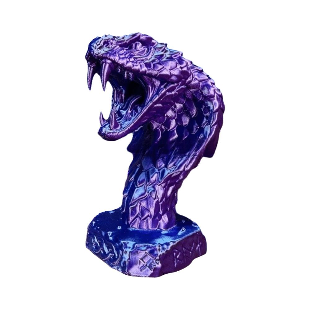 Home Decoration Desktop Ornament Gothic Style Snake Figurine Cool Snake Head Statue  Home фиолетовый
