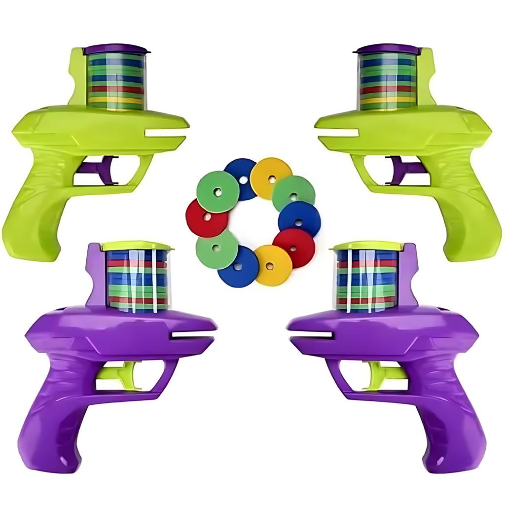 1pc Kids Outdoor Game Disc Gun Toy Flying Disc Shooting Launcher Gun Double Parent-child Interactive Children Toy for Boys Gifts