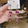 Exquisite Summer Purple Crystal Flower Earrings: Trendy, Heart-Shaped, Versatile Ear Studs
