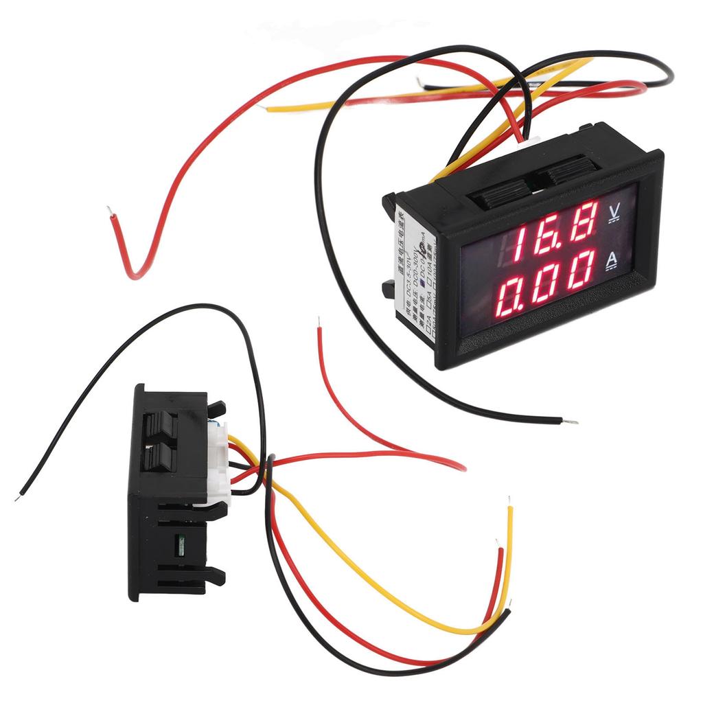 DC 0‑300V Dual Display Volt Amp Meter Digital Voltage Current Ammeter Gauge Reverse Polarity Protection