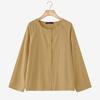 ZANZEA Women Casual Round Neck Solid Color Long Sleeve Blouse