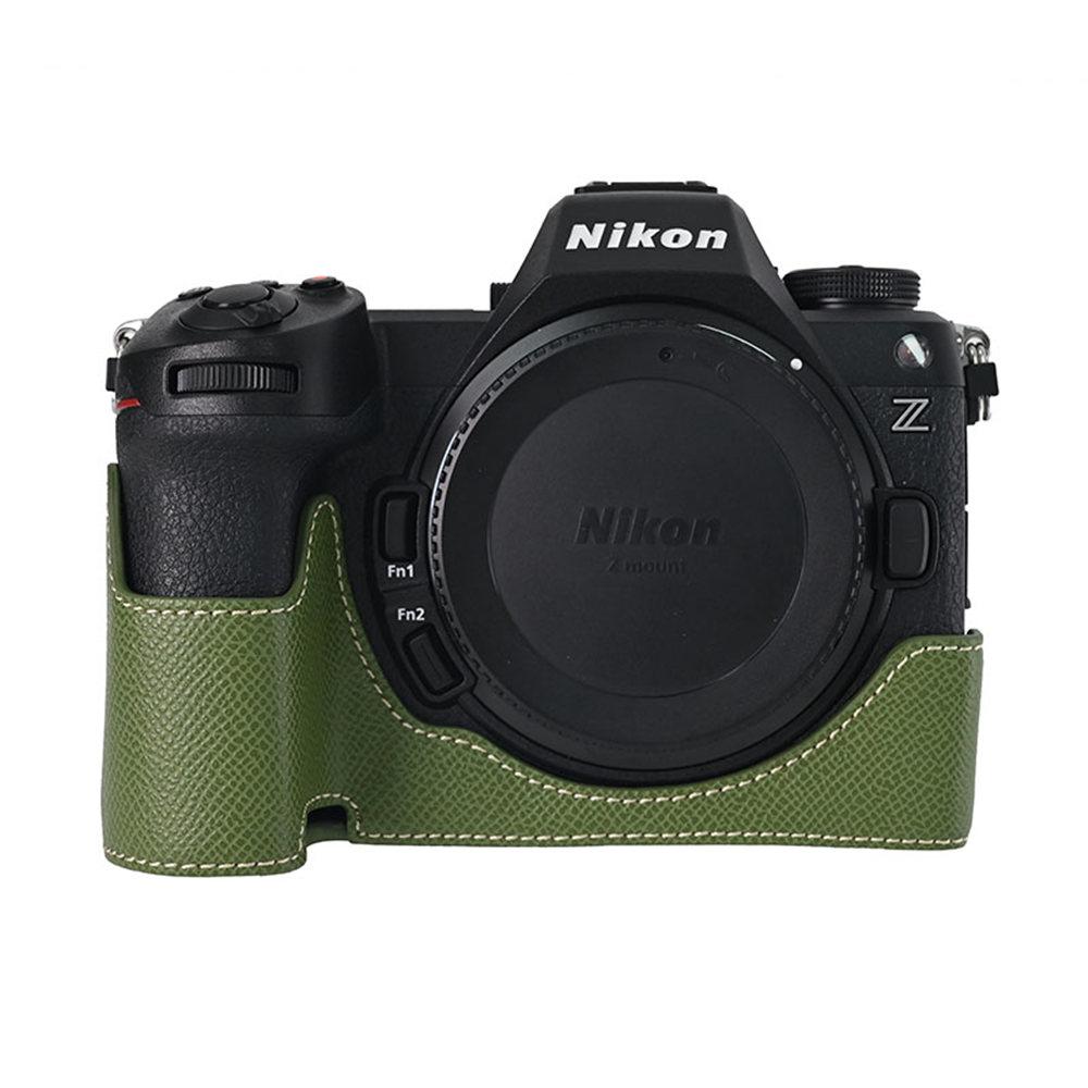 Magnetic PU Leather Camera Half Case for Nikon Z6III Z63 Bottom Battery Opening Body Cover