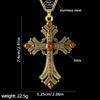 Collana con Ciondolo a Croce Borchiato di Diamanti Stile Gotico Y2K in Acciaio Inossidabile, Catena Lunga e Grande Colorata Personalizzata Vintage per Maglione da Uomo
