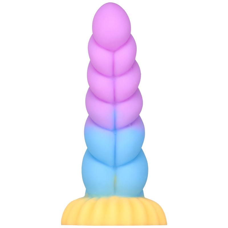 Weibliche Twist Anal Plugs geformt Silikon Penis weiche Farbmischung Simulation Masturbation Gerät Sexspielzeug