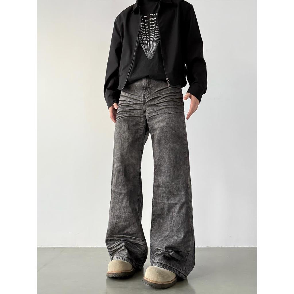 Men's Distressed Ripped Straight-Leg Jeans – American High Street Style