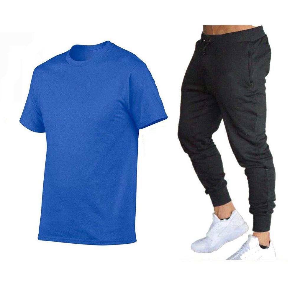 2025 Pure Cotton Round Neck T-shirt & Lightweight Long Pants Set