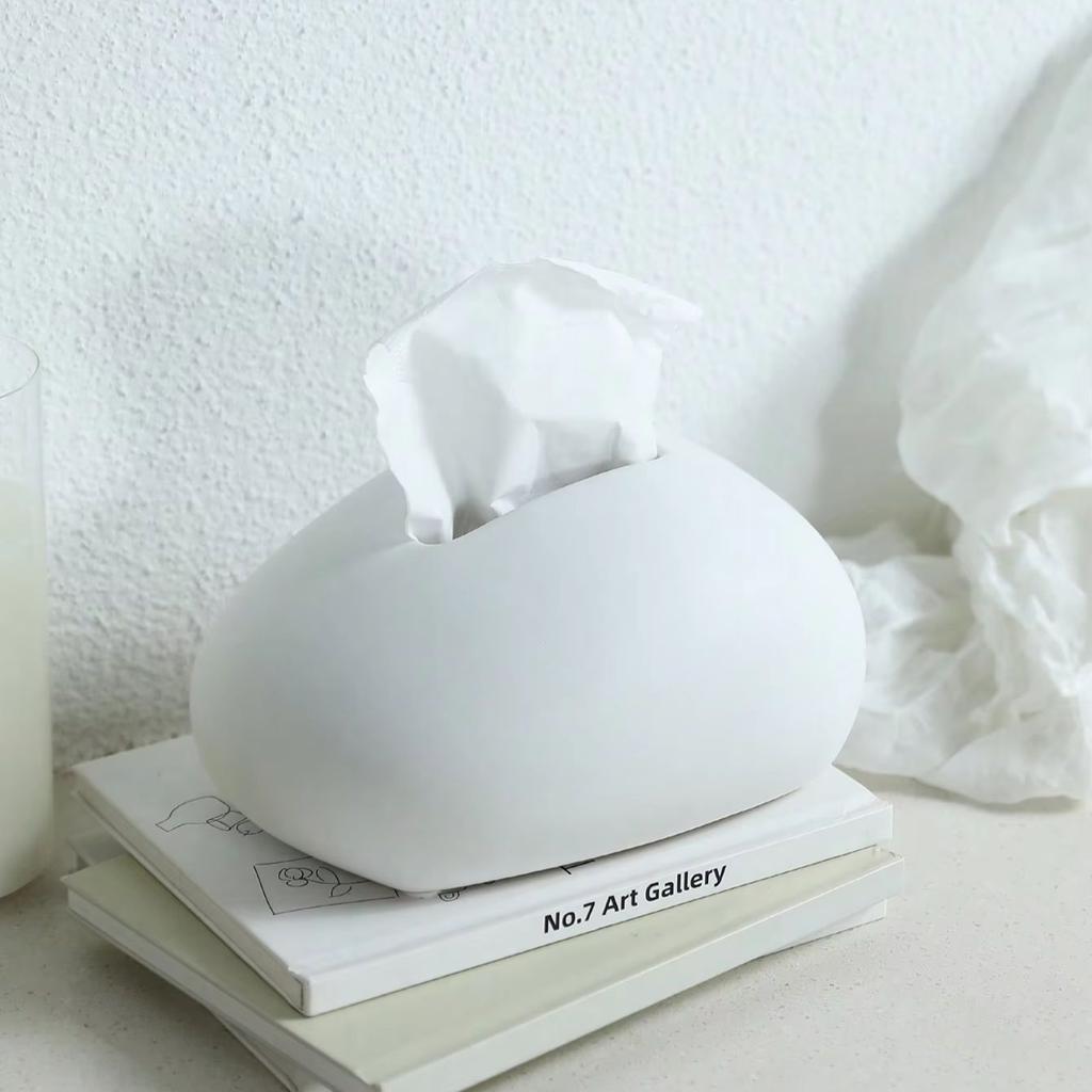 Modern Ceramic Tissue Box Minimalist Paper Towel Holder Box Creative Home Decor Tissue Box for Living Room Coffee Table Ornament
