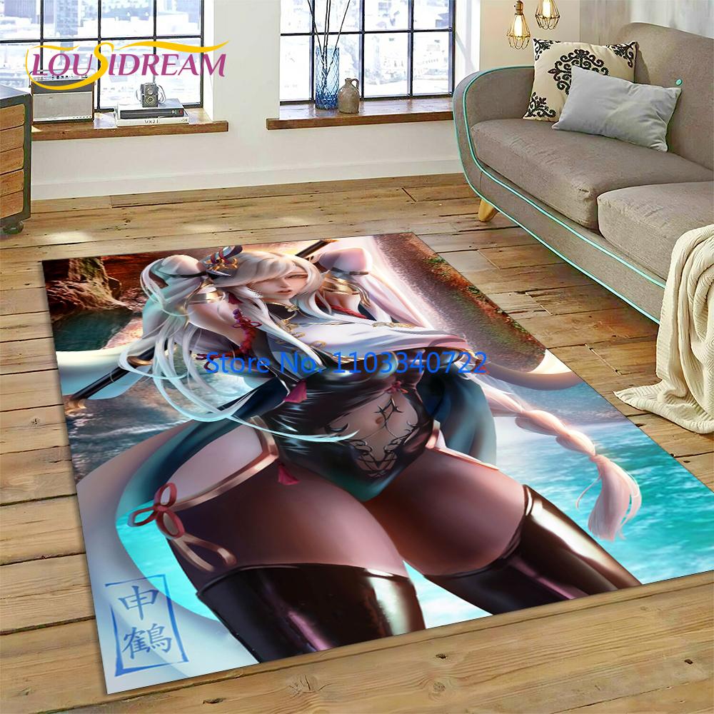 3D Anime Game Character Sexy Lace Girls Cartoon Carpet Rug Carpets 120x160cm Decor for Living Room Bedroom Sofa Kids Floor Mat