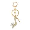 High Heels Keychain Rhinestone Sparkling Car Key Flower Shoes Ring Holder Backpack