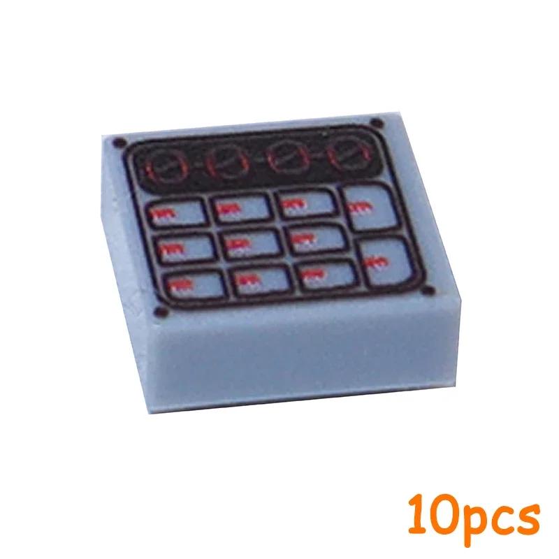 Ungiftige Bedruckte 2x2 1x1 1x2 3069 3039 Messgeräte Bedienelemente Center Radarbildschirm Tastatur Muster Fliese Schräge Bausteine Ziegel Stadt Moc Teil
