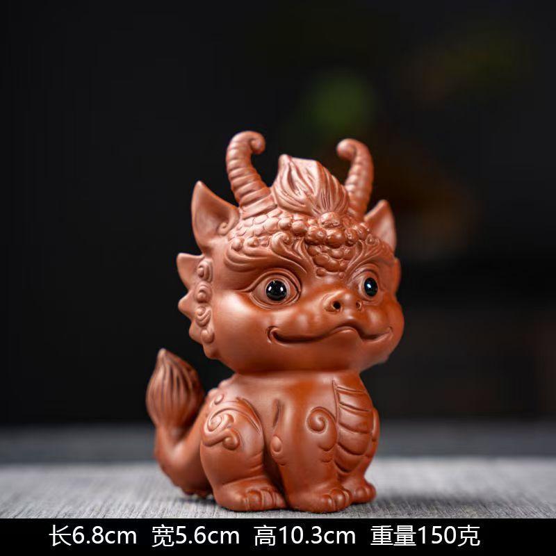 Miniature Dragon Statue Tea Pet Ornament Desktop Tea Decoration Tea Accessories for Farmhouse Office Garden Bookcase Apartment