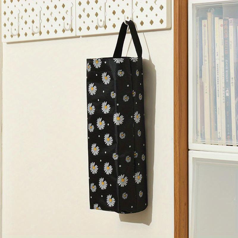 1pc Plastic Bag Storage Box, Foldable Garbage Bag Hanging Storage Bag Garbage Bin Rack Organizer, Household Food Bag Storage Box