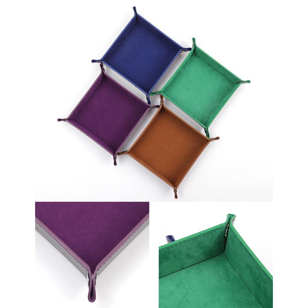 Square Jewelry Tray Foldable Desktop Storage Organizer Dice Tray  Rolling Dice Games