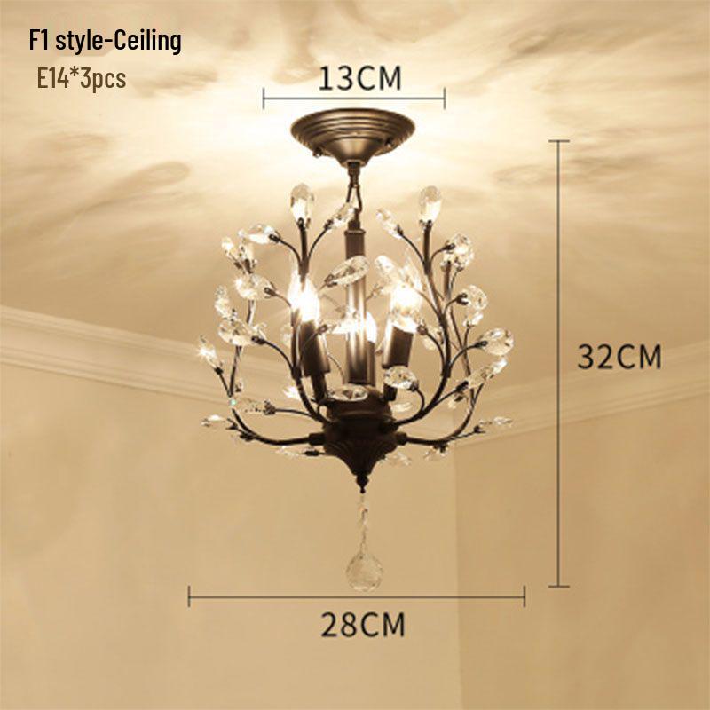 Crystal Chandelier for Bedroom, Hallway, or Living Room - European/American Style, 2025 Model