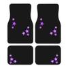 4pcs Set- Simple Purple Floral Pattern Car Floor Mat, Stylish Design, All-Weather Universal, Material, Ideal Gift Choice