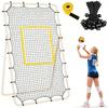 Rebounder Net for Ball Return Practice with a Clear Aiming Area, Polyester Construction and Edge Connection Points for School and Team Training