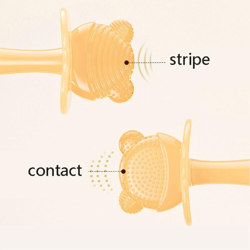 Lebensmittelechtes Silikon Baby Beißring Beruhigender Beißring Frühpädagogisches sensorisches Spielzeug für Säuglinge Bär Beißstab Beißring