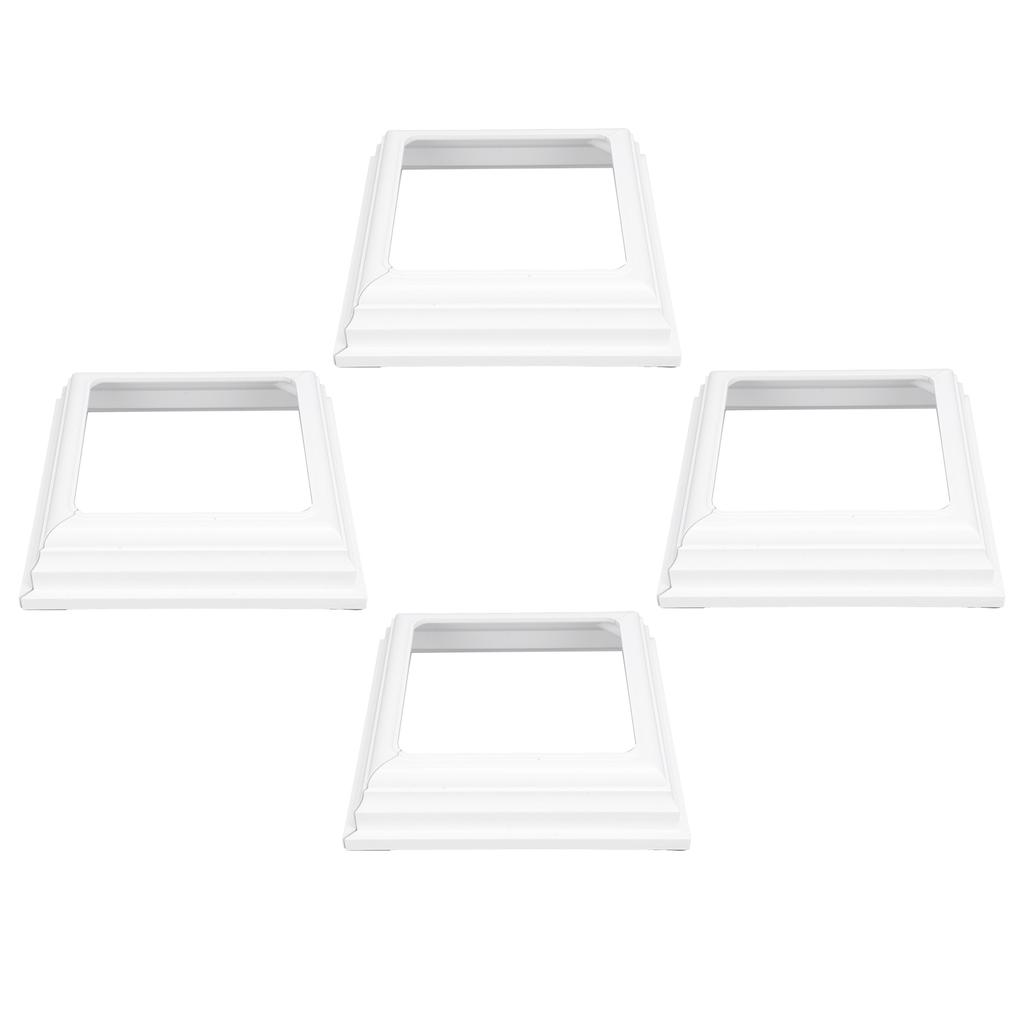 4PCS Split Type Vinyl Post Skirt Deck Column Base Cover 4x4 Inch Post Sleeve Decorative Trim for
