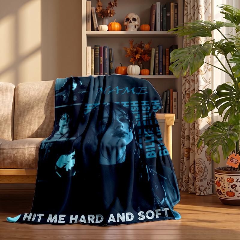 Billie Eilish Custom Flannel Blankets Soft Warm Cozy Throws for Home Decor Holiday Gifts