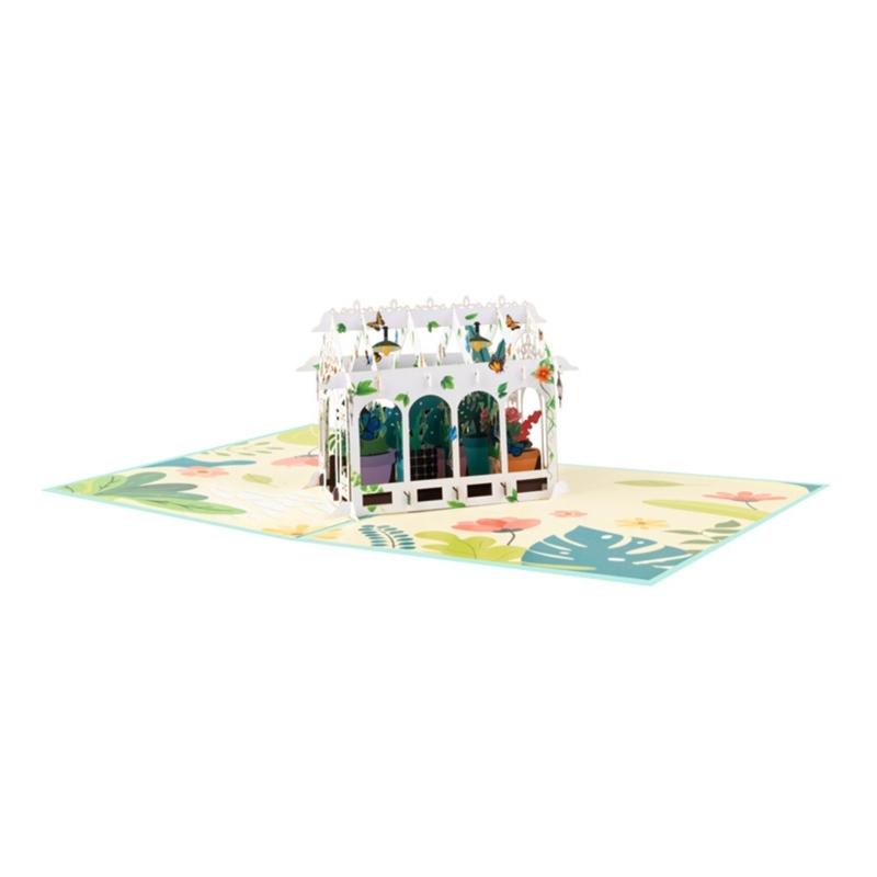 Elegant 3D Foldable Flower House Card Personalized Foldable Glass HouseCard Lovely Floral Greeting for Friend and Family