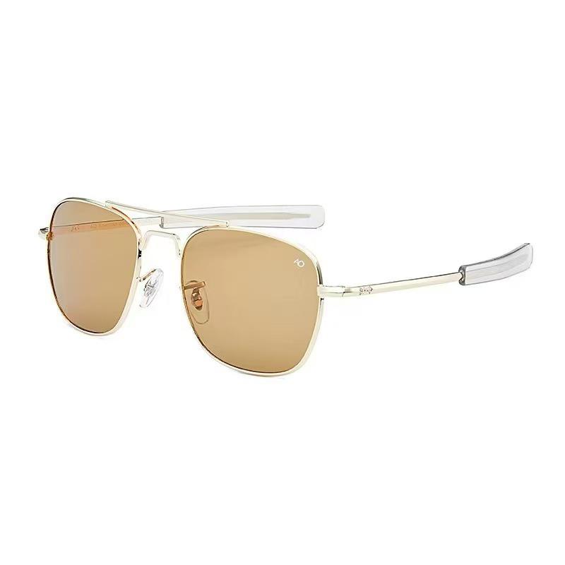 Men's Aviator UV Protection Metal Glass Lens Sunglasses for Driving and Fishing