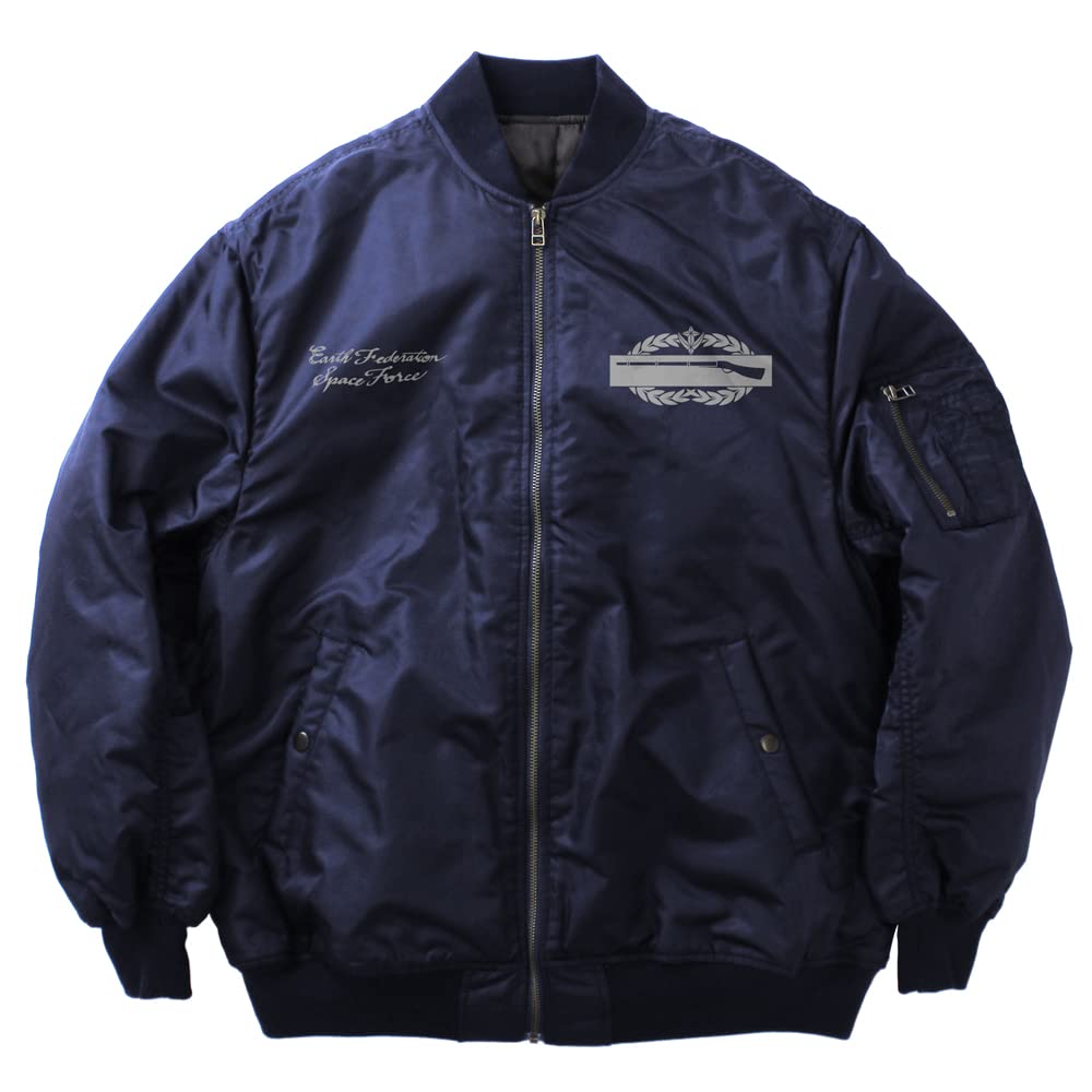 COSPA Mobile Suit Gundam Earth Federation Space Force MA-1 Jacket Navy Size L
