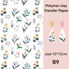 HX6F Artistic Clay Picture Transfers Delicate Earrings Designing Clay Transfer Paper with Floral Patterns