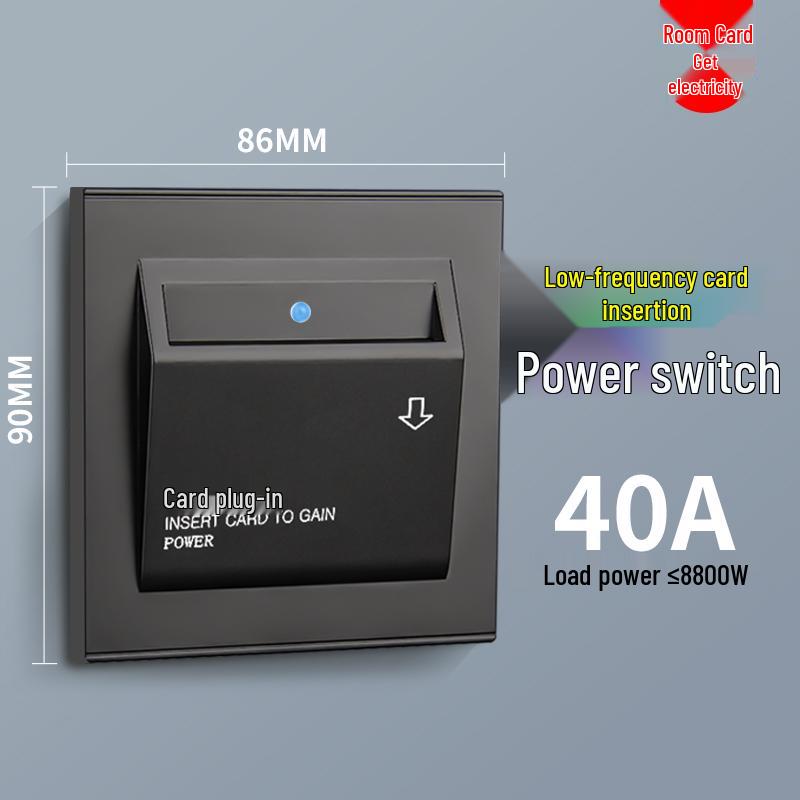 Universal 40A Card Power Switch for Hotels and Guesthouses