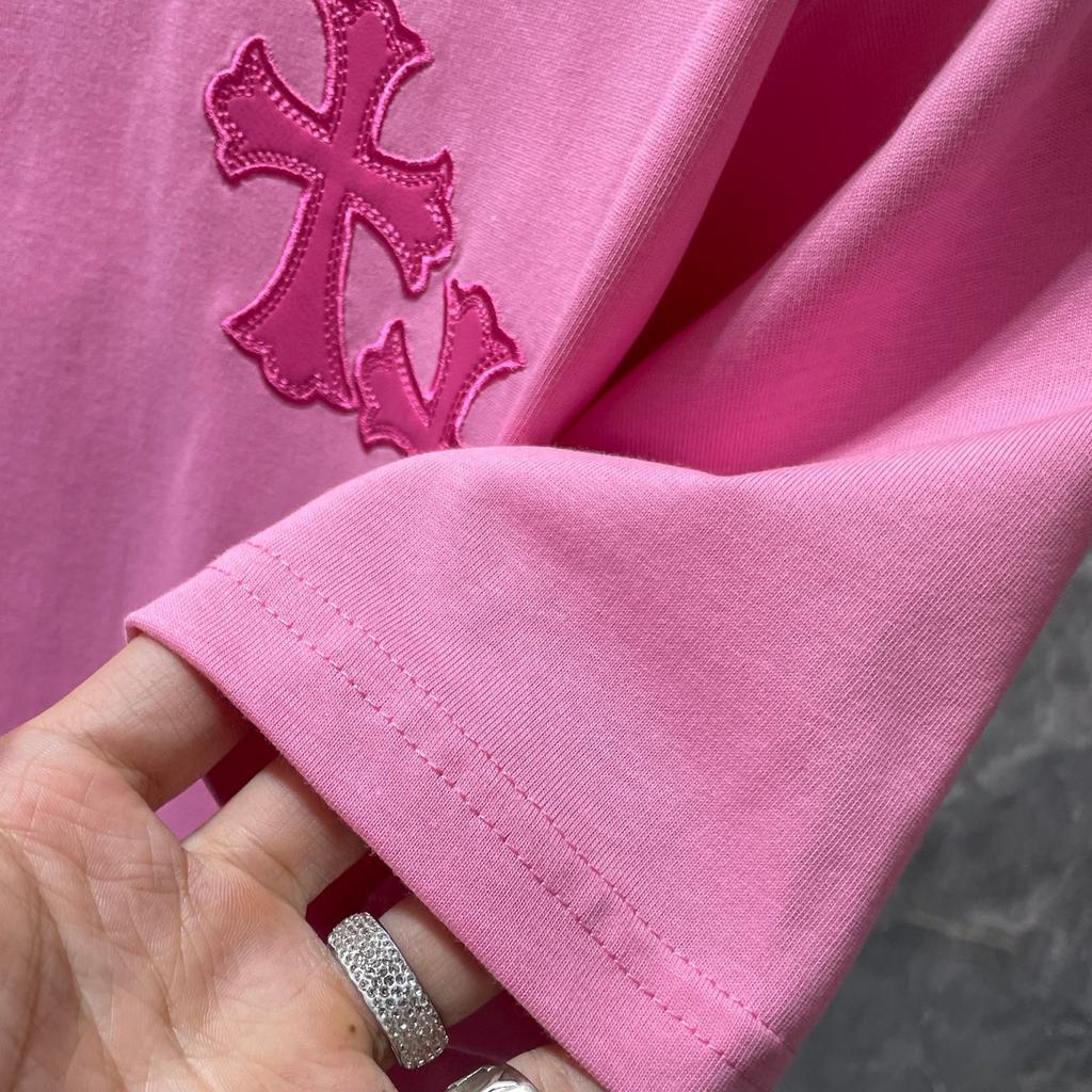 8760 CHROME HEARTS 2026 Lato Nowa Wysokiej Jakości Bawełniana Okrągły Dekolt Luźna Duży Rozmiar Męska i Damska Koszulka Koszulka dla Pary