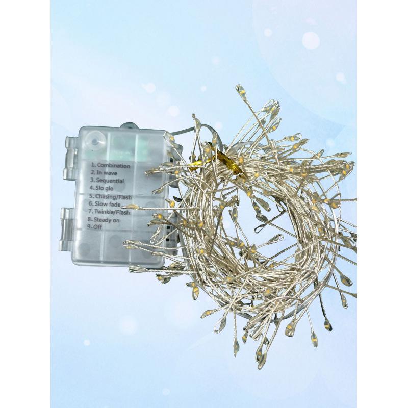 Lumini LED Coreene de Crăciun Tip Petardă cu Fir de Cupru - Lumini Șir de Festival de Exterior Impermeabile