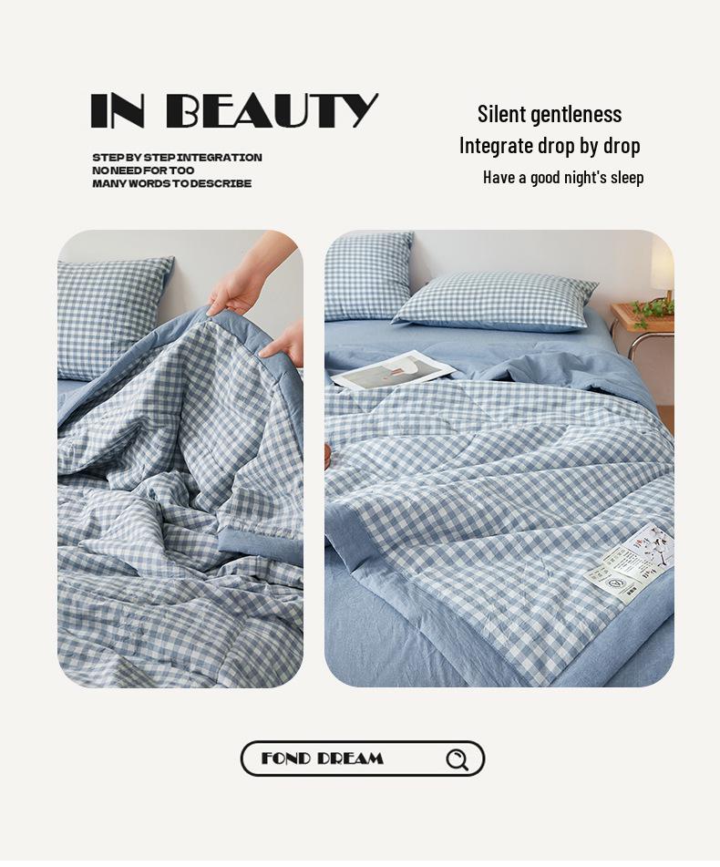 Inside and Out All-Cotton Quilt - 100% Pure Xinjiang Cotton Summer Air Conditioner Quilt for Single or Double Person