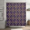 Luxury Gold Purple Shower Curtain Floral Pattern Decorative Bath Mat Set for Bathroom Accessories Extra Long Size Home Decor Ite