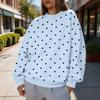 Women's Polka Dot Lightweight Neck Casual Sweatshirt
