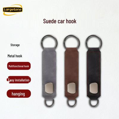 Suede Car Seat Back Hook - Creative Metal Hanging Buckle for Convenient Storage and Organization.