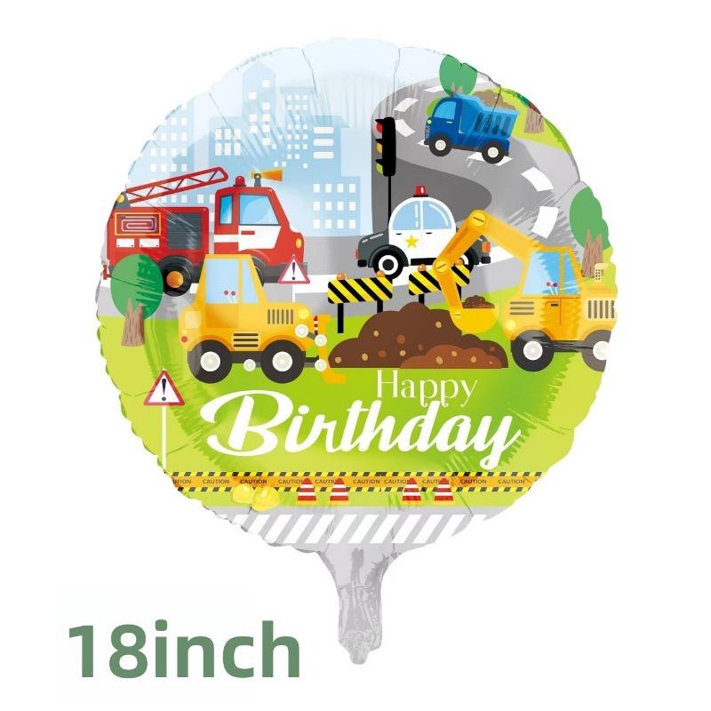 Cute Cartoon Car Aluminum Film Balloons, First Birthday Children's Birthday Party, Kindergarten Police Car, Fire Engine Scene Arrangement