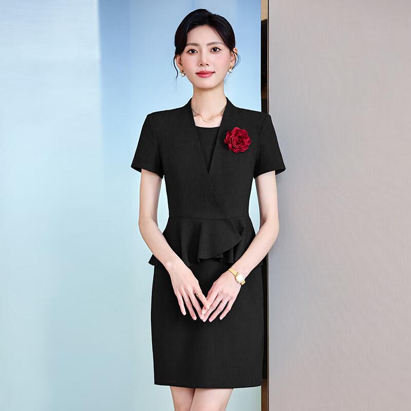 Women's Short-Sleeved Business Suit Dress Set