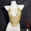 Multi-layer Gold Plated Chain Choker Necklace Retro Luxury Body Jewelry Stacking
