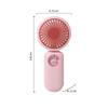 Cartoon Cute Pet Handheld Mini Fan Foldable Portable Usb Rechargeable Apricot/ Pink)