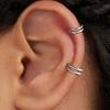1pcs Double-Hoop Cartilage Earring Diamond Earrings 16G Stainless Steel Hypoallergenic Nose Rings Helix Conch Piercing Jewelry